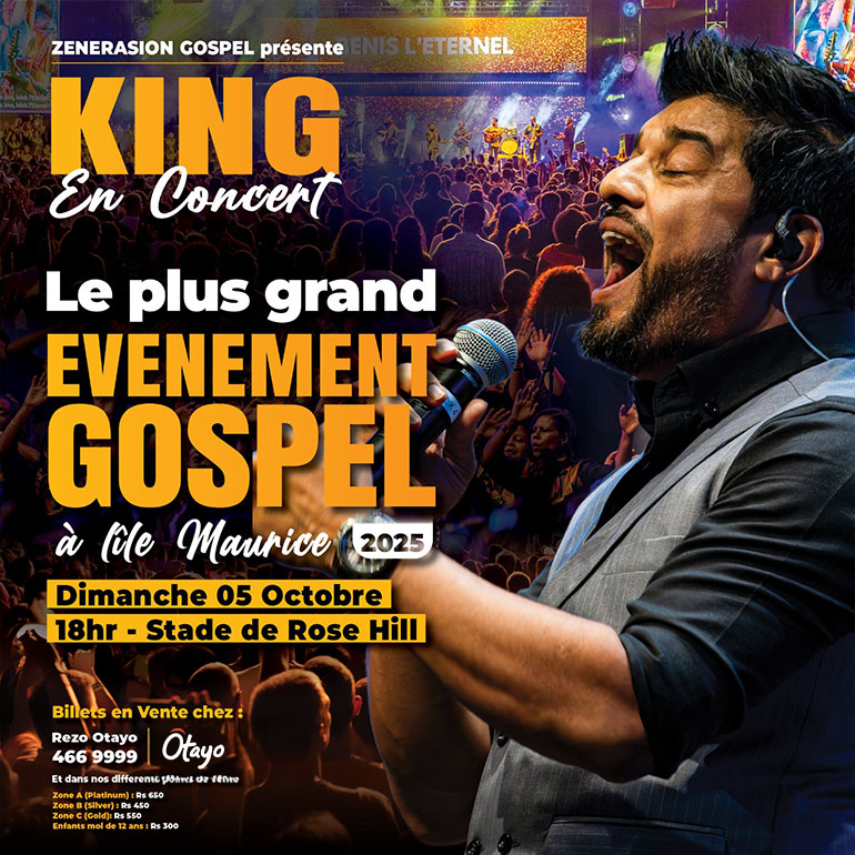 KING En Concert – Le Plus Grand Événement Gospel à l’Île Maurice