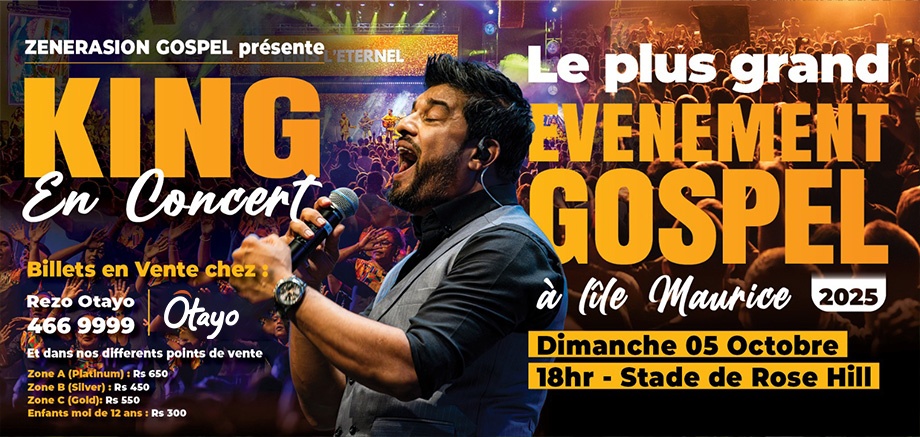 KING En Concert – Le Plus Grand Événement Gospel à l’Île Maurice slider image