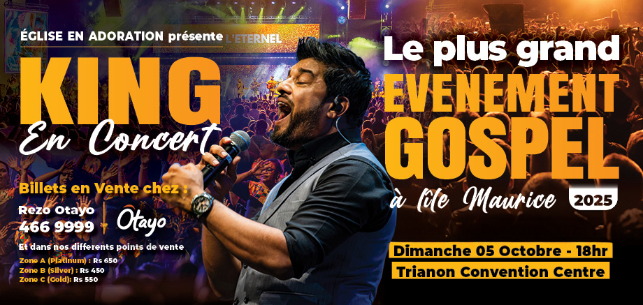KING En Concert – Le Plus Grand Événement Gospel à l’Île Maurice – 05 Oct slider image