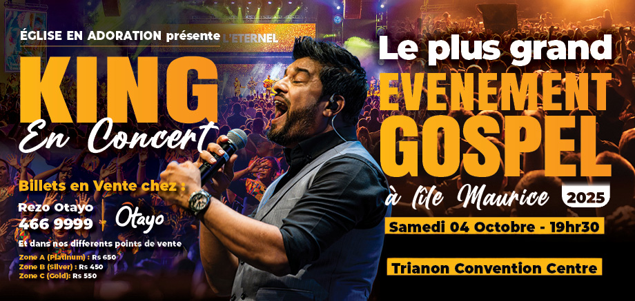 KING En Concert – Le Plus Grand Événement Gospel à l’Île Maurice – 04 Oct slider image