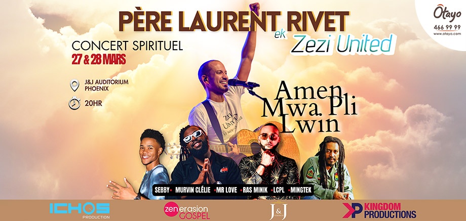 Concert Spirituel – Père Laurent Rivet ek Zezi United “Amen Mwa Pli Lwin” slider image