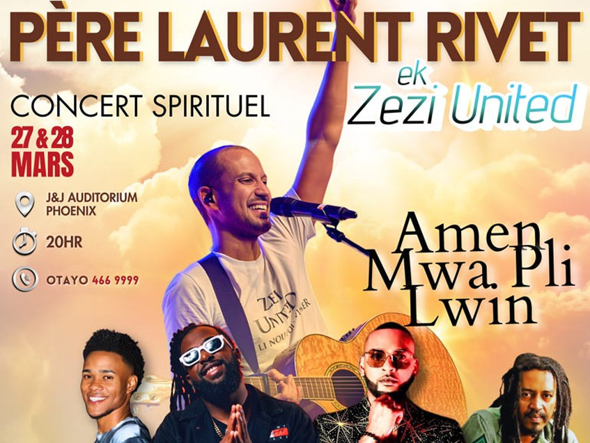 Concert Spirituel : Père Laurent Rivet & Zezi United “Amen Zot Pli Lwin”