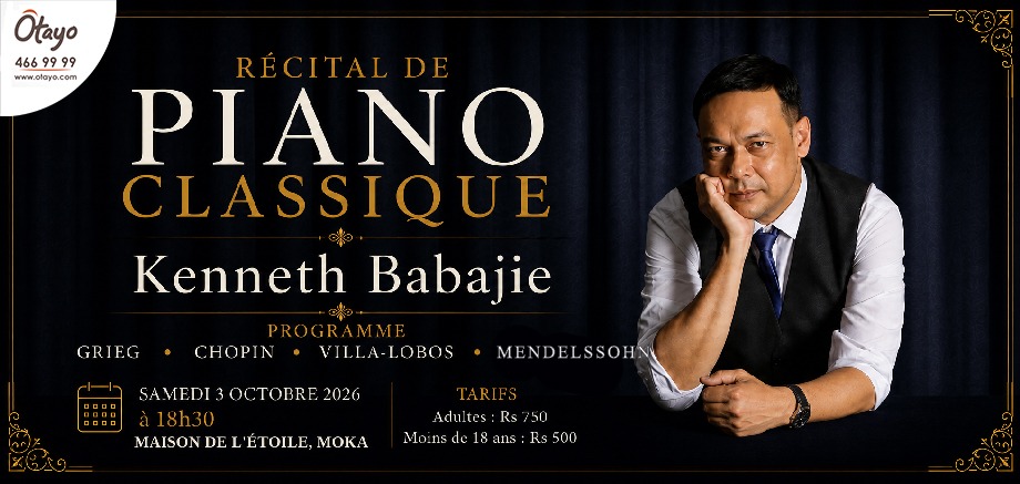 RÉCITAL DE PIANO CLASSIQUE – Kenneth Babajie slider image